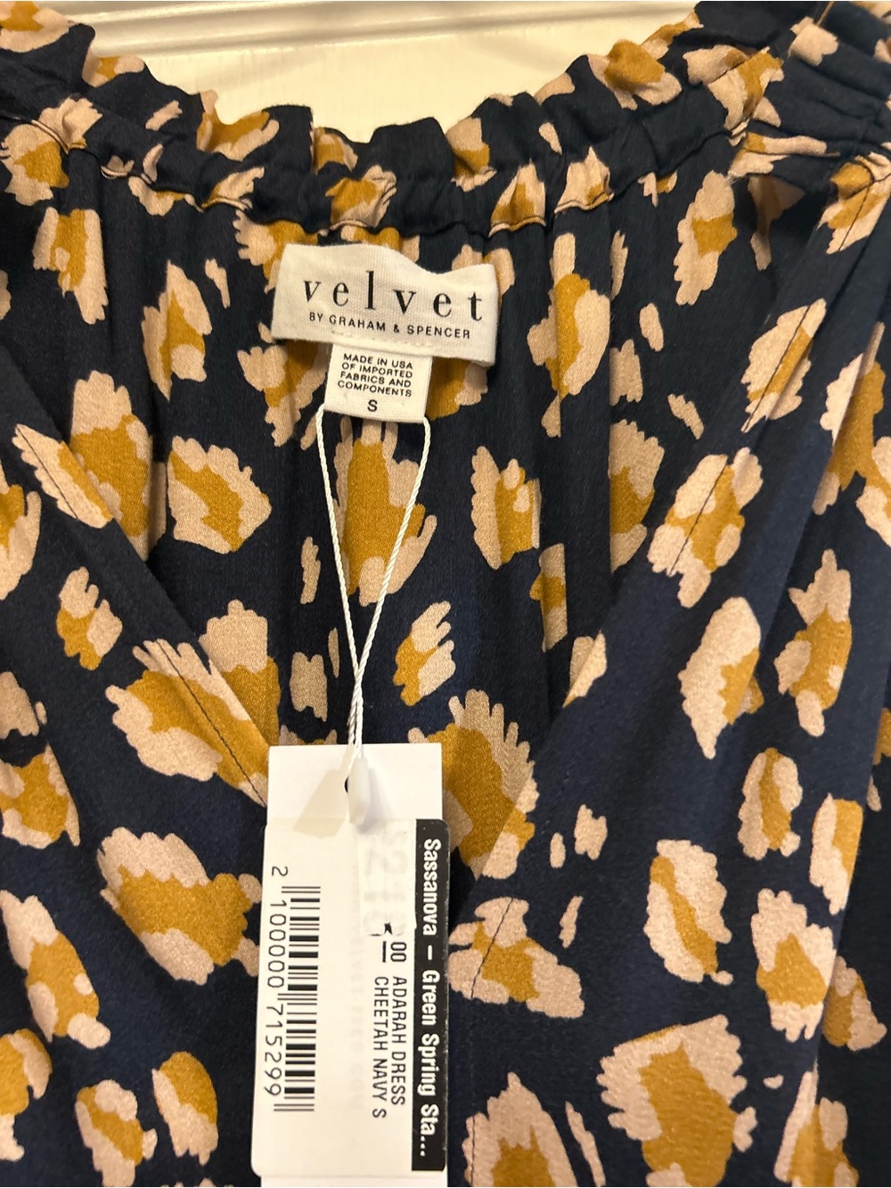 Velvet by Graham & Spencer Navy Floral Cheetah Print Dress